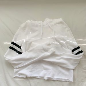 White hollister cropped sweater